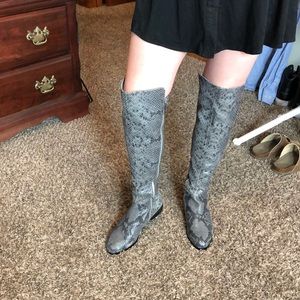 Michael Kors snake skin over the knee boots